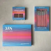 Morphe Sweet Oasis 3 Piece Collection 35S Eyeshadow Palette Eye Brushes Lipgloss