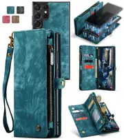 CaseMe 2-in-1 Samsung Galaxy S23 Ultra 5G Detachable Case Wallet Cover [Teal Green]