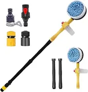 Car Cleaning Kit Automatic Rotating Long Handle Scratch Free Telescopic Wash Mop Car Washing Kit for Truck SUV RV Trailer, No Water Pipe, Washing