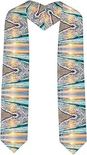 [EdWal] Beach Sunset Ocean Waves print Graduation Stole and Sash Class for Unisex Adult Honor Stole Honor Stole of 2025