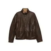 [Etro] Etro Floral-pattern Leather Jacket L BROWN