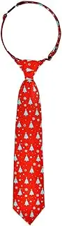 [Retreez] Christmas Tree and Snowflakes Pattern Woven Pre-tied Boy's Tie