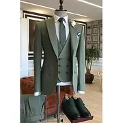 Men's Wedding Suits Homecoming Suits Navy Blue Army Green Formal Summer Solid Colored Tailored Fit 3 Piece Single Breasted One-button