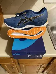 ASICS Men's GlideRide Running Shoe, Grey Floss/Mako Blue, 11.5 D(M) US