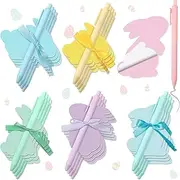 24 Pack Easter Bunny Shaped Sticky Notepad Set with Pen Easter Bright Colors Sticky Note for Kids Rabbit Mini Notepad Cute Memo for Easter Basket Stuffer Goodie Bag Fillers Classroom Prizes