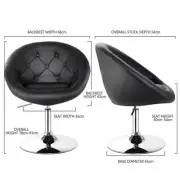 Set of 2 Adjustable Swivel Accent Chairs with PU Leather and Chromed Base