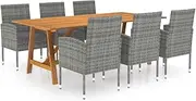 7 Piece Garden Dining Set Grey Patio Bar Sets