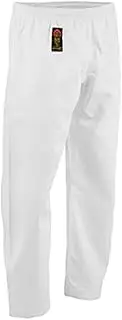 (Size 0 (1.2m - 1.2m / 39-45kg.), White) - ProForce Gladiator 180ml Karate Pants w/ Elastic Waist