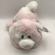 Aurora Baby Pink White Puppy Dog Plush Lovey Li'l Tushies Stuffed Animal Toy NEW