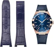 [MGTCAR] For Omega Constellation Double Eagle Series Watchband Manhattan Rubber Cowhide Male Observatory Strap Notch 25-14mm