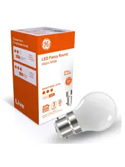 GE 5.2W LED Opal BC Fancy Round Warm White Globe