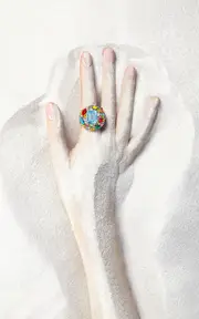 [Aisha Baker] Bubblegum 18K Gold Multi-Stone Ring