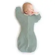 SwaddleDesigns Transitional Swaddle Sack Arms Up 6-9mo Heathered Jadeite