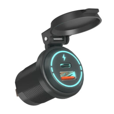 Dual USB Type-C Port Car Charger Cigarette Lighter Socket Charging Power Outlet (for: Suzuki)