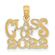 14k Yellow Gold CLASS OF 2022 Graduation Charm