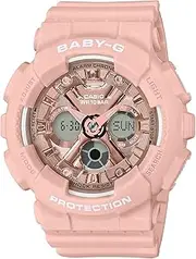 [Casio] Women's Baby-G Duo Chronograph Quartz Analog Digital Watch, Pink Dial, Pink Band