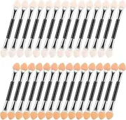 30 Pcs Disposable Eyeshadow Applicators Eye Brushes Dual Sponge Tip Eyeshadow Applicators Reusable Sticks with Container Makeup Cosmetic Tool