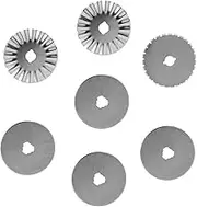 COHEALI Complete Set of 7 Pcs Rotary Cutter Blades 4 Straight 1 Dashed 2 Wavy for Multi-Purpose Cutting Needs