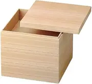 J-Kitchens Excursion Lunch Box, Made in Japan, 3-Tier, 7 Size, Hybrid, Paper, Paulownia Wood, Freezer Safe, 8.5 x 8.5 x 7.2 inches (21.7 x 21.7 x 18.3 cm)