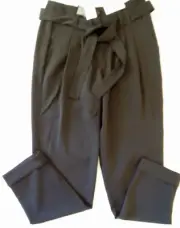 DOTTI CROP PAPERBAG WAIST PANTS Black Size 8 BNWT rrp $69.95