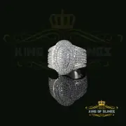 925 Sterling Silver White 7.50ct Cubic Zirconia Oval Men's Big Ring Size 10