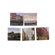 Scenery Retro Interesting Square Postcard 5 Sheets Chic Photo Props Background Wall Sticker Diy Creative Decorative Card