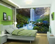 3D Flowing 355 Blockout Photo Curtain Printing Curtains Drapes Fabric Window AU