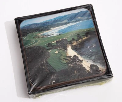 Pebble Beach Golf Links Set of Vintage Drink Coasters NEW SEALED