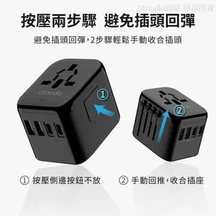 DTAudio 萬國旅行充 2000W USB Type-C 全球通用 快速充電 萬用轉接頭 旅行充電頭 聆翔旗艦店