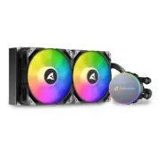 Sharkoon S70 rgb Computer case, Processor All-in-one liquid cooler 12 cm Black
