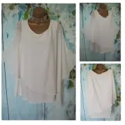 NEW LADIES WALLIS TOP SIZE 20, Ivory Chiffon Jewel Overlay Occasion kimono