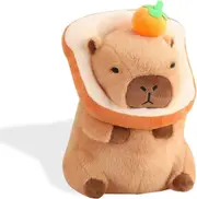 SBSG Cute Capybara Plush Soft Capybara Stuffed Animal with Bread Kawaii Capybara plushie with Orange