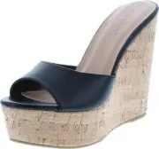 Women's Clear Band Platform Wedge Slide Bamboo Choice-40