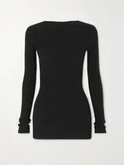 [Rick Owens] Rick Owens - Cutout Ribbed Wool Top - Black - large large Black