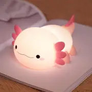 Axolotl Night Light for Kids Bedroom, Animal Silicone Nursery Night Lamp Touch Dinosaurs Nightlights USB Rechargeable Bedside Lamp for Baby Children Toddlers Girls Gift (Pink Axolotl)