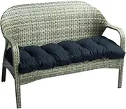 1pc Outdoor Garden Wicker Bench Cushion Thick 130x50cm Lounge Chair Pad Swing Bench Sofa Patio Furniture Replacement Seat Cushion Black