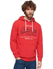 [Superdry] Vintage Logo Heritage Hoodie in Ferra Red Marle