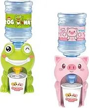 Vaguelly 2pcs Water Dispenser Little Furniture for Frogs Water Fountain Cartoon Water Dispenser with Tap Frog Drinking Fountain Mini Pig Water Dispenser Dollhouse Plastic