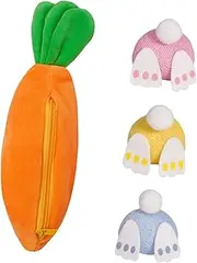 Easter Carrot Bunnies Toy Set Cartoon Animal Doll Scene Layout Holiday Decoration