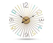 Modern Fashion Personality Mute Big Round Wall Clock Creative Bedroom Living Room Clocks-Gold Black