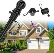 Black Flag Pole for Outside House Tangle Free With Ring 6 feet x 1 inch Diameter