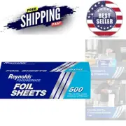 Foodservice Aluminum Foil Sheets 12x10.75 Inch Pre-Cut Food Wraps 500 Ct
