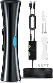 620+Miles Indoor/Outdoor TV Aerial, 2025 Newest Digital TV Aerial Indoor for Smart TV with Amplifier and Signal Booster, Freeview TV Antenna Indoor for TV 4K 1080P HDTV & VHF UHF-10M Thick Coax Cable