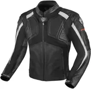 Arlen Ness Sportivo Motorcycle Leather Jacket, black-white, Size 50 for Men Black White