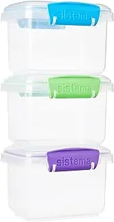 [Sistema] 61543 Klip It Accents Polypropylene, Assorted, (400 ml, 1 Pack of 3 Pieces)