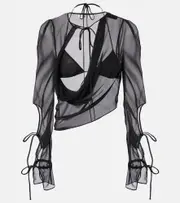 [Christopher Esber] Christopher Esber Mobius sheer silk top AU 10 black