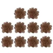 10Pcs 2" Chiffon Flowers Fabric Flower Sewing Fabric Appliques Coffee