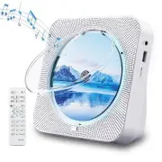 CD Player Portable Bluetooth 5.1 Desktop CD Player with HiFi Sound White