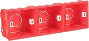 Angoily 4pcs Socket Back Box Power Socket Case Cord Junction Concealer Surge Electrical Kit Recessed Outlets Hider Switch Extension with USB Slots Boxes Protector Cover Adapter Red Plastic
