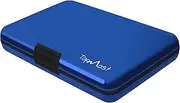 [TopMost] RFID-Blocking Aluminum Wallet Credit Cards Holder for men & women - Slots for 12 Cards And Bills, Blue, Small, Card and Bills Holder